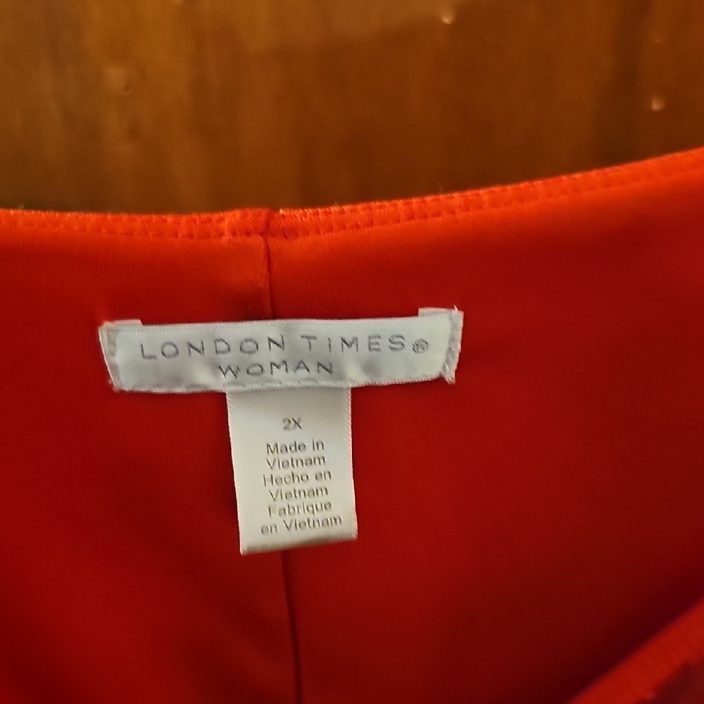 London Times Pink Flutter Sleeve Sundress - Picture 2 of 3